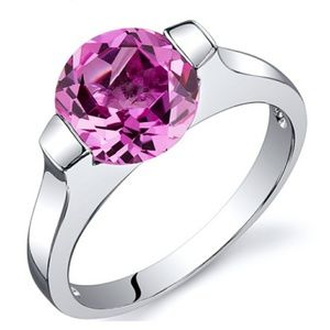 2.75 ctw Pink Saphire solitaire ring
